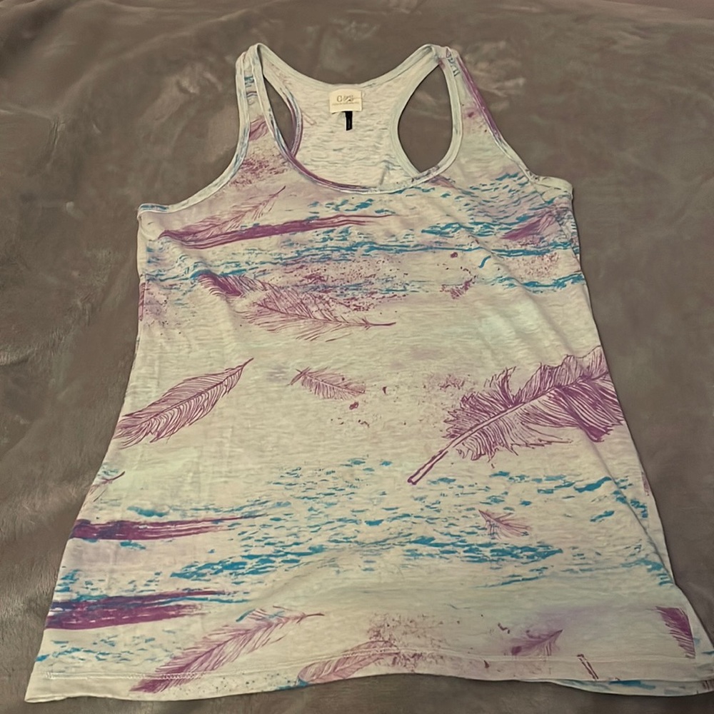 Feather Print Racerback Tank